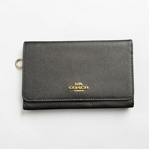 Coach Navy Blue Crossgrain Leather Slim Envelope Wallet